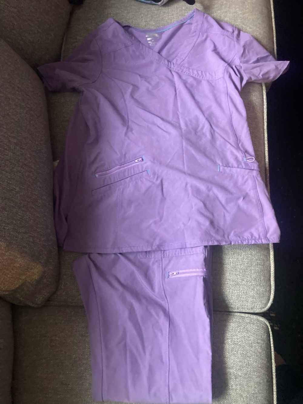 Scrubstar Purple Medical Top with Teal Trim